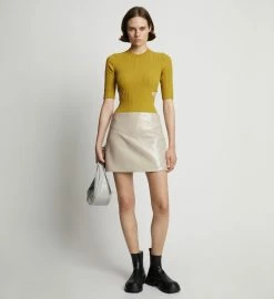 Proenza Schouler White Label | Vinyl Mini Skirt - Fawn -Kameli Shop 18895874 43234285 1320