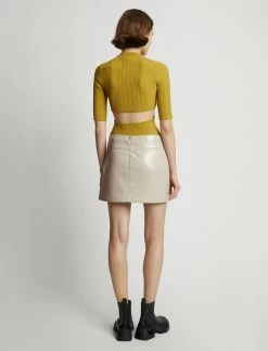 Proenza Schouler White Label | Vinyl Mini Skirt - Fawn -Kameli Shop 18895874 43235215 1320