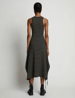 Proenza Schouler White Label | Stripe Rib Sleeveless Dress - Black/Mushroom 10 Proenza Schouler White Label | Stripe Rib Sleeveless Dress - Black/Mushroom -Kameli Shop 18896261 43579259 1320