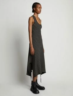 Proenza Schouler White Label | Stripe Rib Sleeveless Dress - Black/Mushroom 9 Proenza Schouler White Label | Stripe Rib Sleeveless Dress - Black/Mushroom -Kameli Shop 18896261 43580279 1320