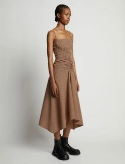 Proenza Schouler White Label | Gingham Ruched Strappy Dress - Coral/Black 9 Proenza Schouler White Label | Gingham Ruched Strappy Dress - Coral/Black -Kameli Shop 18897036 43580108 1320