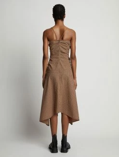 Proenza Schouler White Label | Gingham Ruched Strappy Dress - Coral/Black 10 Proenza Schouler White Label | Gingham Ruched Strappy Dress - Coral/Black -Kameli Shop 18897036 43580110 1320