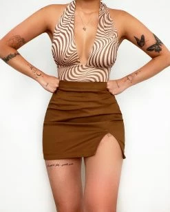 Kameli Boutique Callie Mini Skirt - Brown -Kameli Shop 22E9C7EE FD40 4215 96D3 C7F39E9FC64E fe358925 f5aa 42b0 9b96 279e78d984ed
