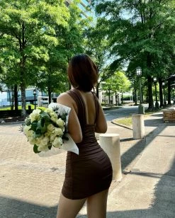 Kameli Boutique Dating Profile Mini Dress - Brown -Kameli Shop 4B77ADA7 1A0E 484C 8B63 FCBEA7298659