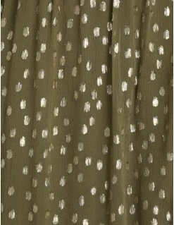Zimmermann | Lurex Wrap Midi Dress - Khaki -Kameli Shop 6.2207drdan.kha .khaki detail