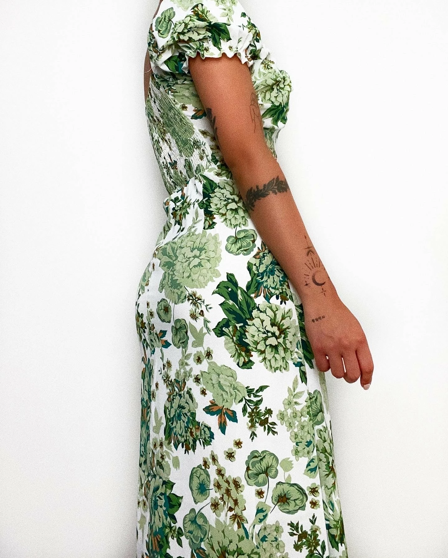 Kameli Boutique Bowie Floral Midi Dress - Green 4 Kameli Boutique Bowie Floral Midi Dress - Green - Image 2