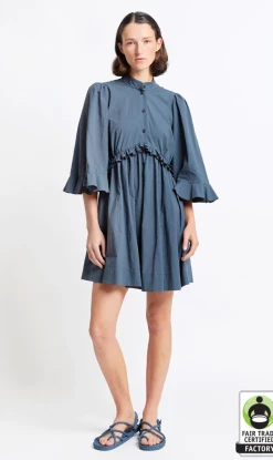 Karen Walker | Organic Cotton Blossom Dress - Asphalt