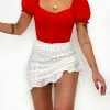 Kameli Boutique Betty Crop Blouse - Red -Kameli Shop 8247157F 863B 47E3 90DF 01F4E1FAC2FC