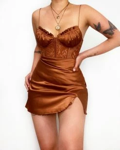 Kameli Boutique Olivia Mini Dress - Brown