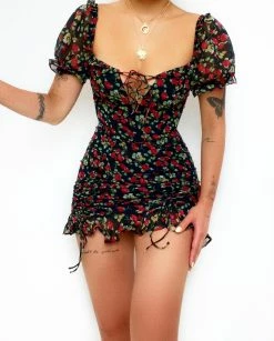 Kameli Boutique Cherie Floral Mini Dress - Black