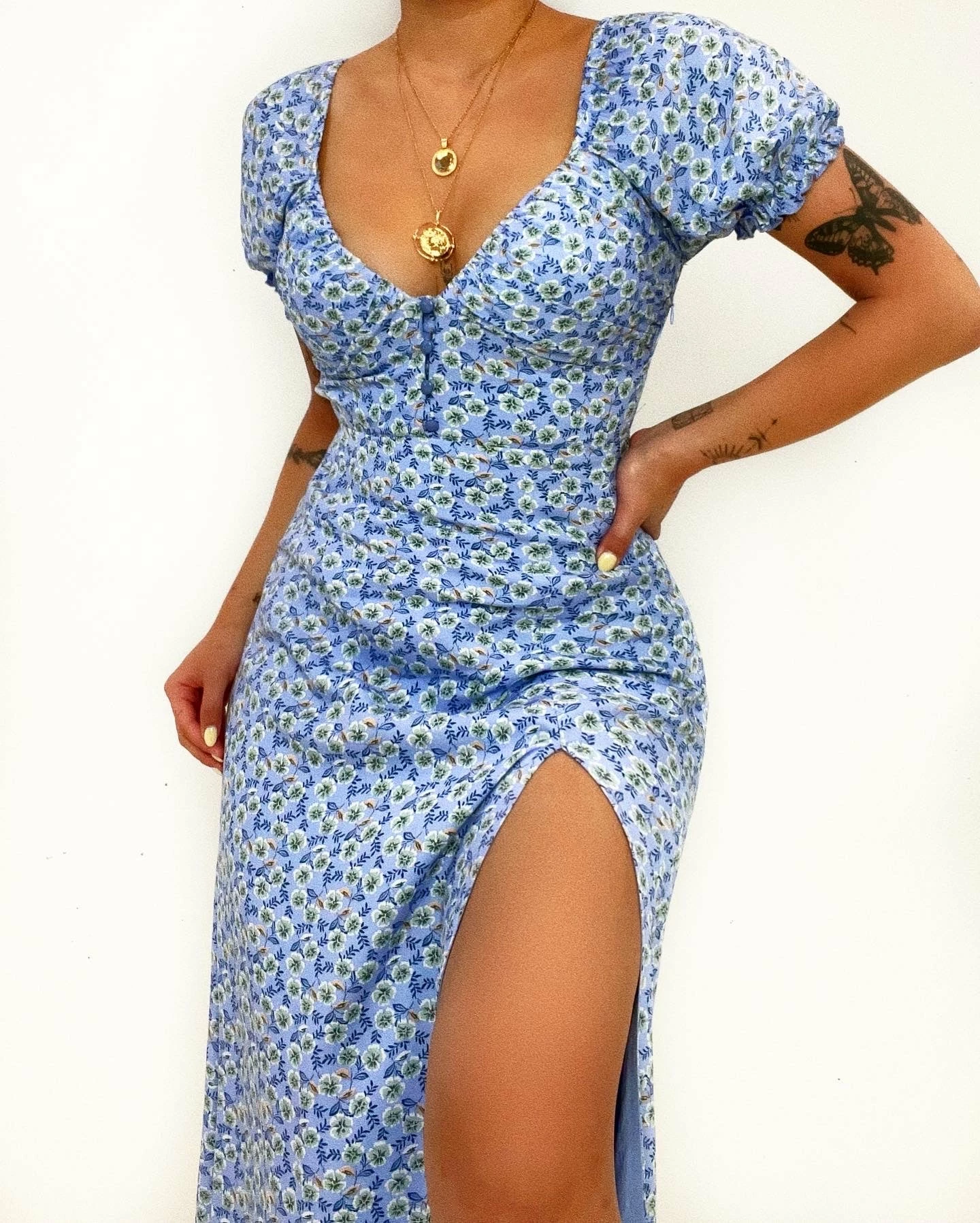 Kameli Boutique Loxley Floral Midi Dress - Blue 3 Kameli Boutique Loxley Floral Midi Dress - Blue