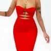 Kameli Boutique Messina Midi Dress - Red -Kameli Shop E98CA3F3 378F 4453 A256 67F8D5D2F30A