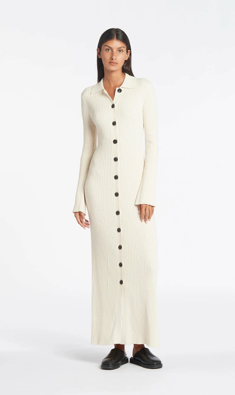 SIR The Label | Enes Button Down Dress - Natural 3 SIR The Label | Enes Button Down Dress - Natural