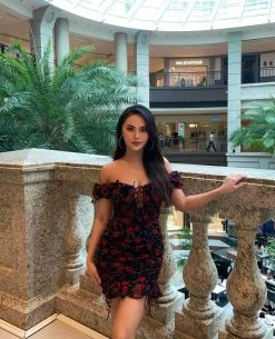 Kameli Boutique Diana Mini Dress - Red Florals -Kameli Shop IMG 6312