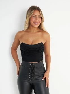 Kameli Boutique Christina Bustier Top - Black -Kameli Shop Kameli 0903222419BW