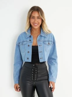 Kameli Boutique Everyday Crop Denim Jacket