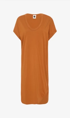 Bassike | Boxy T.Shirt Dress - Orange Rust