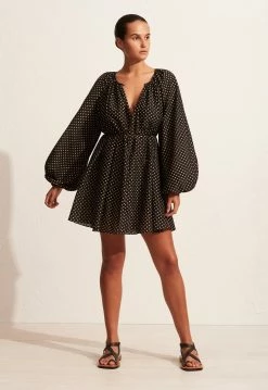 Matteau | Voluminous Mini Dress - Polka -Kameli Shop S41 Voluminous Mini Dress Pokadot 22251 Matteau D3 2282