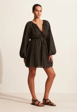 Matteau | Voluminous Mini Dress - Polka -Kameli Shop S41 Voluminous Mini Dress Pokadot 22251 Matteau D3 2292