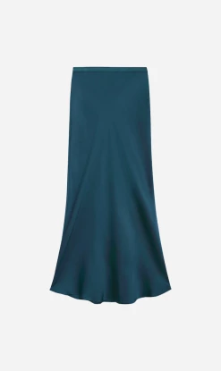 Anine Bing | Bar Silk Skirt - Steel Blue