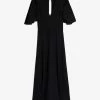 Victoria Beckham | Keyhole Detail V Neck Midi Dress - Black 1 Victoria Beckham | Keyhole Detail V Neck Midi Dress - Black -Kameli Shop VBKeyholedressBlack
