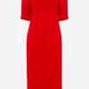Victoria Beckham | Off-Shoulder Bandeau Dress - Tomato 1 Victoria Beckham | Off-Shoulder Bandeau Dress - Tomato -Kameli Shop bandeau
