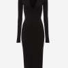 Victoria Beckham | VB Body Deep Vee Midi - Black -Kameli Shop deepvmidiblack