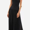 Bassike | Knot Detail Full Length Dress - Black 2 Bassike | Knot Detail Full Length Dress - Black -Kameli Shop fulllenth