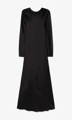 Silk Laundry | Full Sleeve Bias Cut Dress - Black