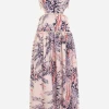 Zimmermann | Cira Halter Midi Dress - Lilac Palm 2 Zimmermann | Cira Halter Midi Dress - Lilac Palm -Kameli Shop halterdress