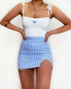 Kameli Boutique Kameli Gingham Mini Skirt - Blue