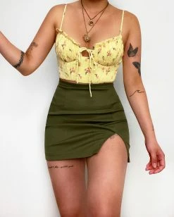 Kameli Boutique Callie Mini Skirt - Khaki -Kameli Shop image 2dc5dcd6 56b7 4a04 bff5 6b48c2510908