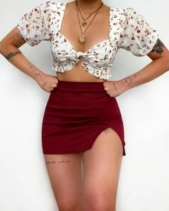 Kameli Boutique Callie Mini Skirt - Wine