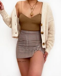 Kameli Boutique Kameli Gingham Mini Skirt - Brown -Kameli Shop image a8b1ab67 6ffb 4ff2 b683 35f15dc7dbbb