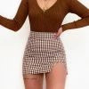 Kameli Boutique Kameli Gingham Mini Skirt - Brown -Kameli Shop image c9df26d9 f967 4af4 9758 47a76505328a
