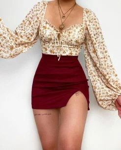Kameli Boutique Callie Mini Skirt - Wine -Kameli Shop image dfa13667 766b 4756 b023 eb742695078c