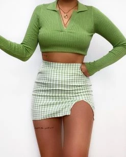 Kameli Boutique Kameli Gingham Mini Skirt - Green