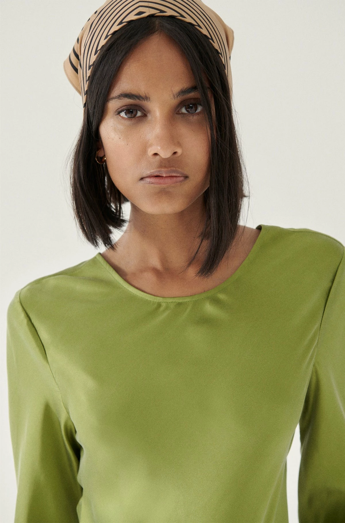 Silk Laundry | Full Sleeve Bias Dress - Calla Green 8 Silk Laundry | Full Sleeve Bias Dress - Calla Green - Image 6