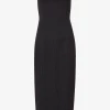 ST AGNI St. Agni | Pinstripe Midi Dress - Black -Kameli Shop pinstripe