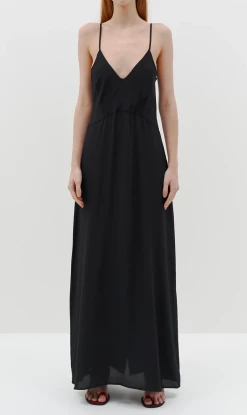 Bassike | Silk Longerline Slip Dress - Black