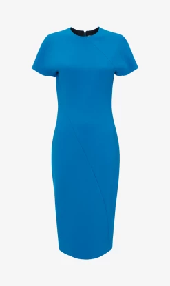 Victoria Beckham | Spiral Seam T.Shirt Fitted Dress - Sky Blue