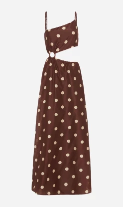 SIR THE LABEL | Vivi Asymmetrical Cut Out Dress - Marlon Polka Dot